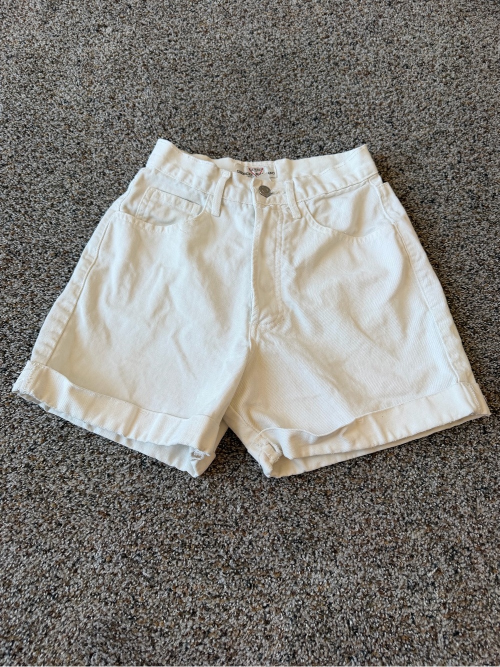Vintage 80s 90s GUESS Georges Marciano White Denim High Waist Shorts USA